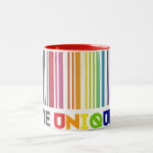 Sei ein einzigartiger Bar Code-LGBT-Stolz Zweifarbige Tasse (Mittel)