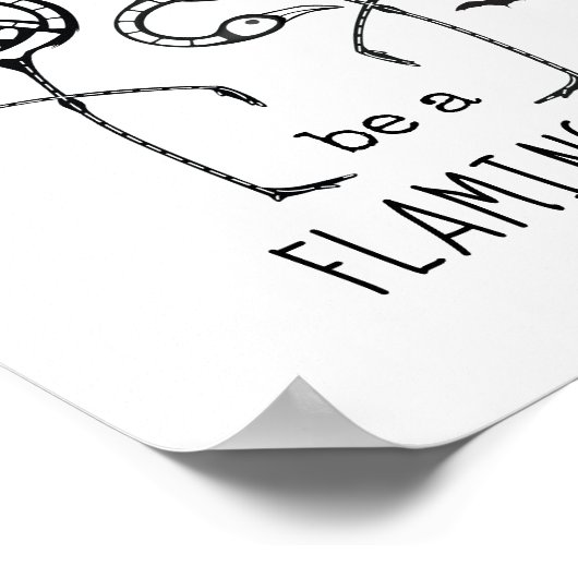 Sei ein Flaminghoul Flamingo Bats Skeleton Hallowe Poster (Ecke)