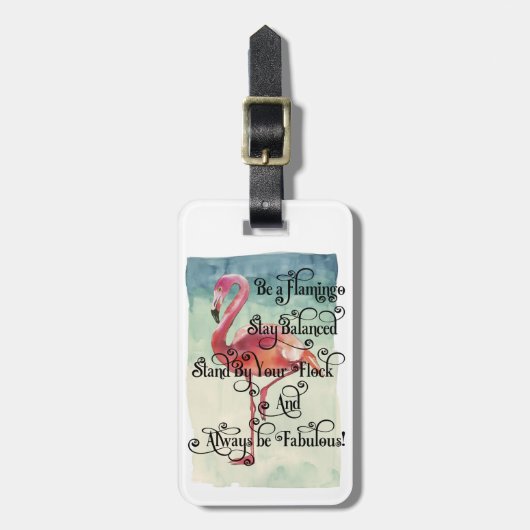 Sei ein Flamingo Bleibe ausgewogen Gepäckanhänger (Vorderseite vertikal)