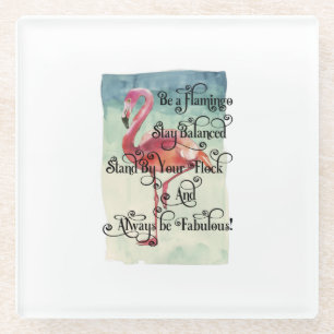 Sei ein Flamingo Bleibe ausgewogen Glasuntersetzer