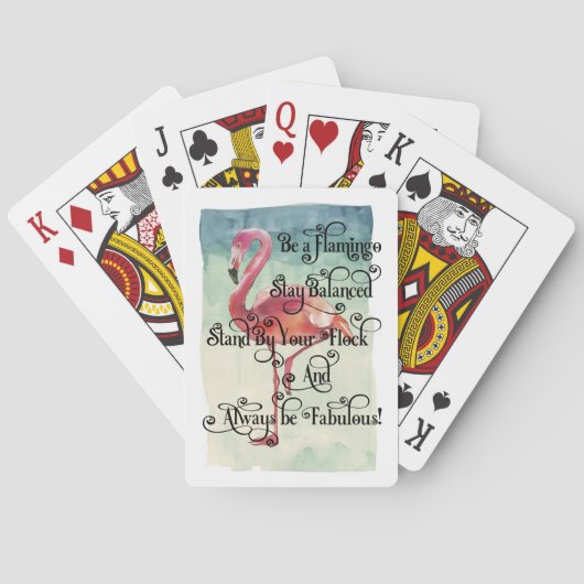Sei ein Flamingo Bleibe ausgewogen Spielkarten (Rückseite)