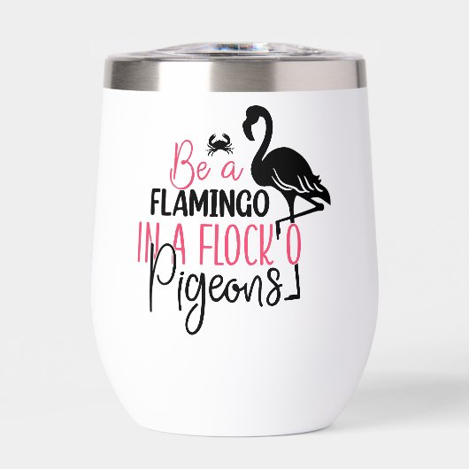 Sei ein Flamingo in einer Flock von Tauben-27308 (Vorderseite)