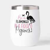 Sei ein Flamingo in einer Flock von Tauben-27308 (Rückseite)