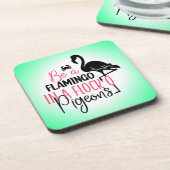 Sei ein Flamingo in einer Flock von Tauben-27308 Getränkeuntersetzer (Linke Seite)