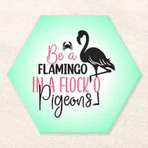 Sei ein Flamingo in einer Flock von Tauben-27308 Untersetzer