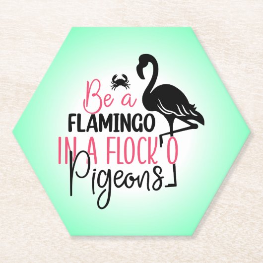 Sei ein Flamingo in einer Flock von Tauben-27308 Untersetzer (Vorderseite)