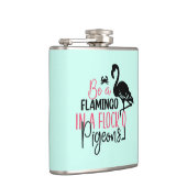 Sei ein Flamingo in einer Schar von Tauben Flachmann (Rechts)