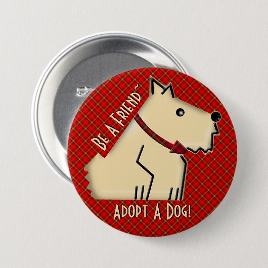 Sei ein Freund - Adoptier einen Hund! (Personalisi Button (Vorne & Hinten)