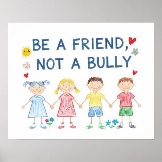 Sei ein Freund, kein Bulle | Anti-Bullying Awarene Poster (Vorne)