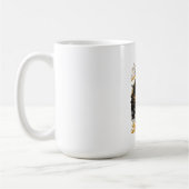 Sei ein Führer gekröntes Löwen-Schachkönig-Design Kaffeetasse (Links)