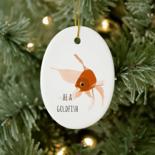 sei ein Goldfisch orange schwarze minimalistische  Keramik Ornament