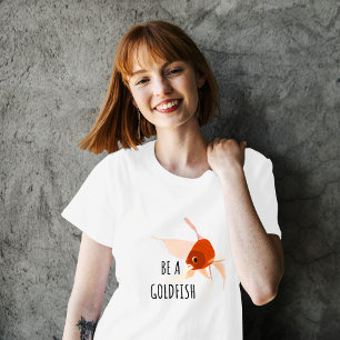 sei ein Goldfisch orange schwarze moderne Illustra T-Shirt