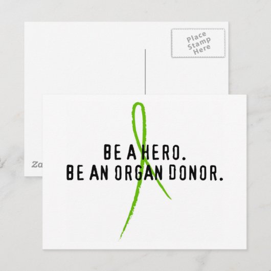 Sei ein Held! Seien Sie Organspender. Postkarte (Vorne/Hinten)