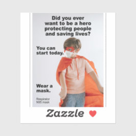 Sei ein Held und rett lebt Vinyl Aufkleber