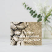 Sei ein Kaffeetrinken-Individuum - esp.. Postkarte (Stehend Vorderseite)