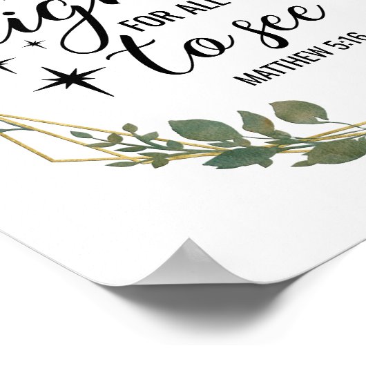 "Sei ein Licht für alle" Christlich/Bibelposte Poster (Ecke)