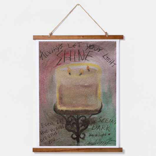 Sei ein Licht Wandteppich Mit Holzrahmen (Vorderseite)