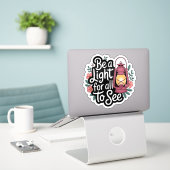 Sei ein Light Lantern & Floral Sticker (Laptop auf Schreibtisch)