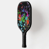 "Sei ein Löwe" ein schwarzes Paint Pickleball Padd Schläger (Links)