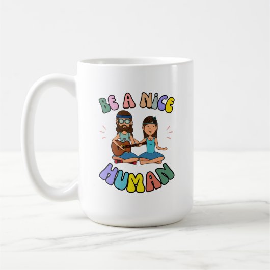Sei ein netter Retro Groovy Hippie Vibe Kaffeetasse (Links)