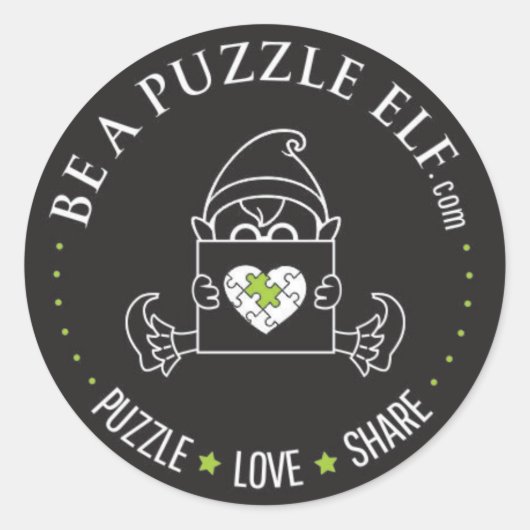 Sei ein Puzzle-Elf – PUZZLE. LIEBE. TEILEN Sticker (Vorderseite)