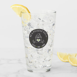 Sei ein Puzzle-Elf - Wasserflasche / Trinkbecher Glas