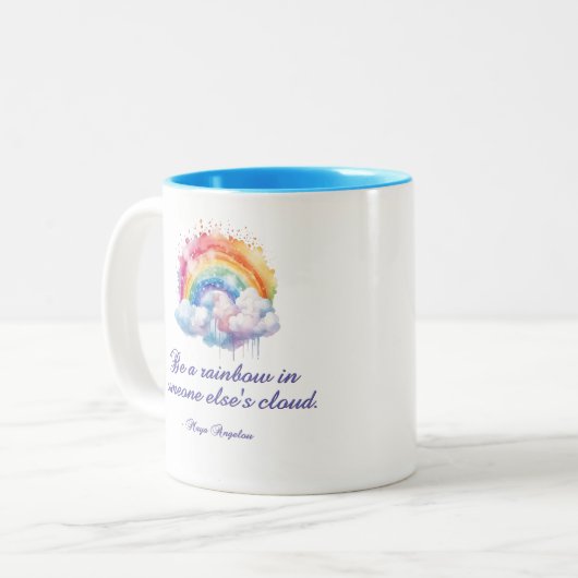 Sei ein Regenbogen 2 Zweifarbige Tasse (Vorderseite Links)