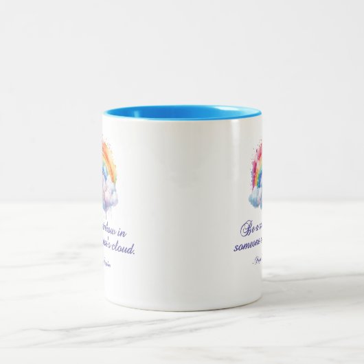 Sei ein Regenbogen 2 Zweifarbige Tasse (Mittel)