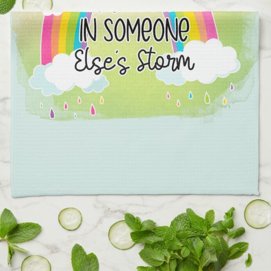 Sei ein Regenbogen | NIEDLICH | Farblich | Positiv Geschirrtuch (Gefaltet)