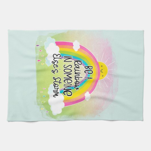 Sei ein Regenbogen | NIEDLICH | Farblich | Positiv Geschirrtuch (Horizontal)
