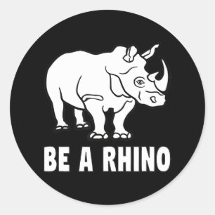 Sei ein Rhinozeros, das ein Erfolgsgeschenk macht Runder Aufkleber