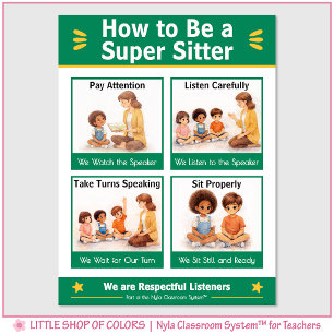 Sei ein Super-Sitzer Klassenzimmer-Anker-Diagramm Poster
