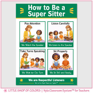 Sei ein Super-Sitzer Klassenzimmer-Anker-Diagramm Poster