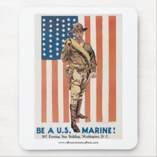 Sei ein U.S. Marine World War l Plakat Mousepad