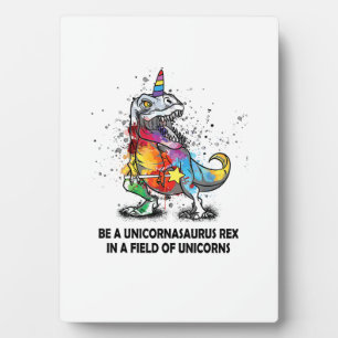 Sei ein Unicornasaurus Rex auf einem Feld von Einh Fotoplatte