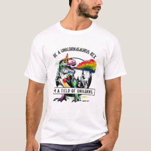 Sei ein Unicornasaurus Rex auf einem Feld von Einh T-Shirt