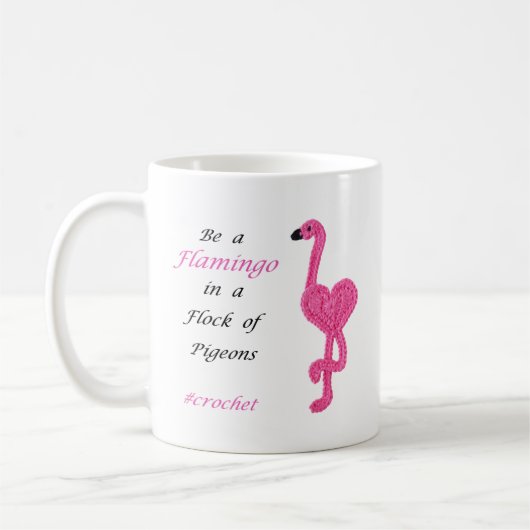 Sei eine Flamingo-Crochet-Tasse Kaffeetasse (Links)