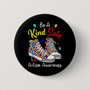 Sei eine freundliche Seele Autism Awareness Regenb Button