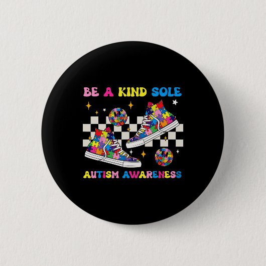 Sei eine freundliche Seele Autism Awareness Sneake Button (Vorderseite)