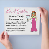 Sei eine Göttin, habe eine Mammogramm-Weingöttin B Flyer (Hand)