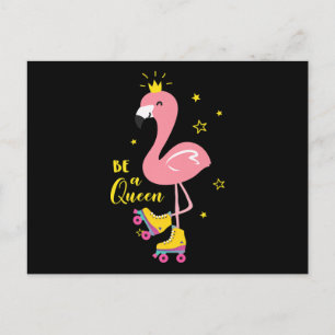 Sei eine Königin Rosa Flamingo Skate Rollschuh Fra Postkarte