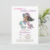 Sei eine Meerjungfrau und mach Waves Girls Baby Du Einladung (Stehend Vorderseite)