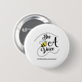 Sei eine Stimme - Kindheitskrebs-Bewusstsein Button (Vorne & Hinten)