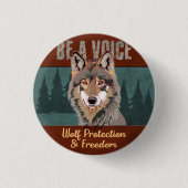 Sei eine Stimme - Wolf-Schutz und Freiheit Button (Vorderseite)