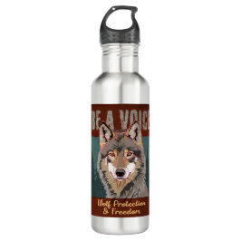 Sei eine Stimme - Wolf-Schutz und Freiheit Edelstahlflasche