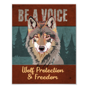 Sei eine Stimme - Wolf-Schutz und Freiheit Fotodruck