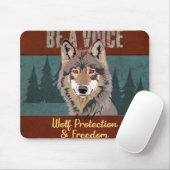Sei eine Stimme - Wolf-Schutz und Freiheit Mousepad (Mit Mouse)