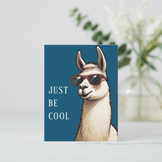 Sei einfach Cool Llama Funky Alpaca mit Sonnenbril Postkarte (Stehend Vorderseite)