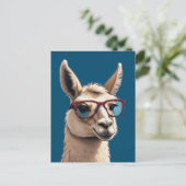 Sei einfach Cool Llama Funky Alpaca Sonnenbrille Postkarte (Stehend Vorderseite)