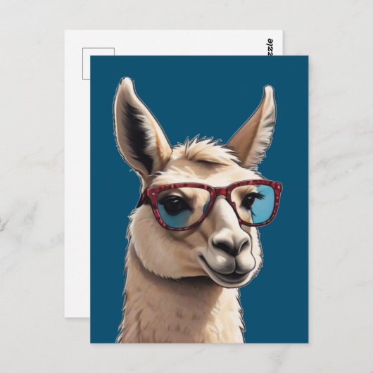 Sei einfach Cool Llama Funky Alpaca Sonnenbrille Postkarte (Vorne/Hinten)
